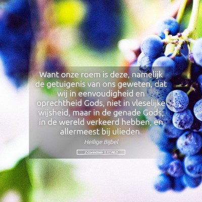 Picture 05 - 2 Corinthiër 1:12 NLD - Want onze roem is deze, namelijk de getuigenis - Bible Verse Picture