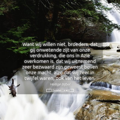 Picture 05 - 2 Corinthiër 1:8 NLD - Want wij willen niet, broeders, dat gij onwetende - Bible Verse Picture