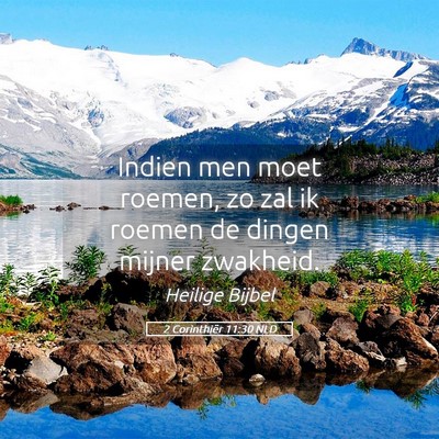 Picture 05 - 2 Corinthiër 11:30 NLD - Indien men moet roemen, zo zal ik roemen de - Bible Verse Picture