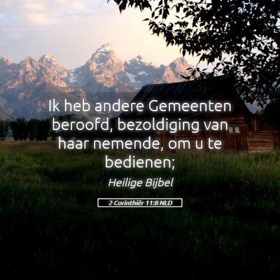 Picture 05 - 2 Corinthiër 11:8 NLD - Ik heb andere Gemeenten beroofd, bezoldiging van - Bible Verse Picture