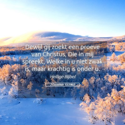Picture 05 - 2 Corinthiër 13:3 NLD - Dewijl gij zoekt een proeve van Christus, Die in - Bible Verse Picture