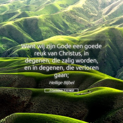 Picture 05 - 2 Corinthiër 2:15 NLD - Want wij zijn Gode een goede reuk van Christus, - Bible Verse Picture