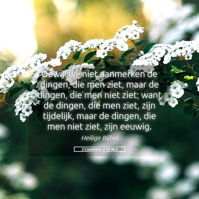 Picture 05 - 2 Corinthiër 4:18 NLD - Dewijl wij niet aanmerken de dingen, die men - Bible Verse Picture