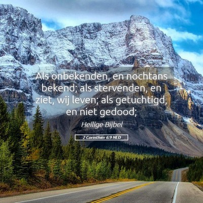 Picture 05 - 2 Corinthiër 6:9 NLD - Als onbekenden, en nochtans bekend; als - Bible Verse Picture