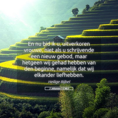 Picture 05 - 2 Johannes 1:5 NLD - En nu bid ik u, uitverkoren vrouwe, niet als u - Bible Verse Picture