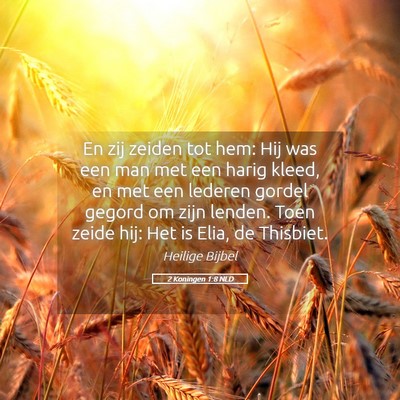 Picture 05 - 2 Koningen 1:8 NLD - En zij zeiden tot hem: Hij was een man met een - Bible Verse Picture