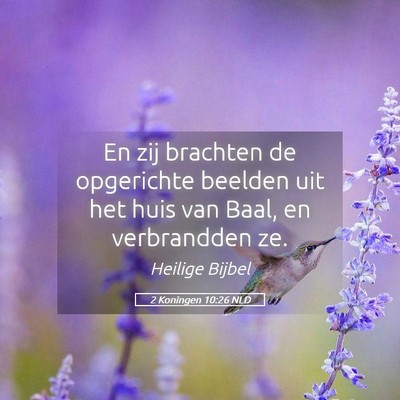 Picture 05 - 2 Koningen 10:26 NLD - En zij brachten de opgerichte beelden uit het - Bible Verse Picture
