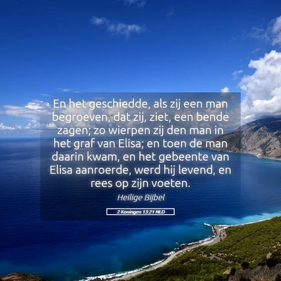 Picture 05 - 2 Koningen 13:21 NLD - En het geschiedde, als zij een man begroeven, dat - Bible Verse Picture