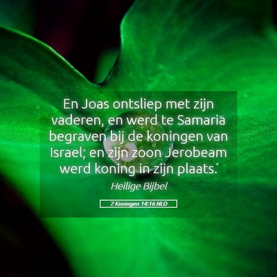 Picture 05 - 2 Koningen 14:16 NLD - En Joas ontsliep met zijn vaderen, en werd te - Bible Verse Picture