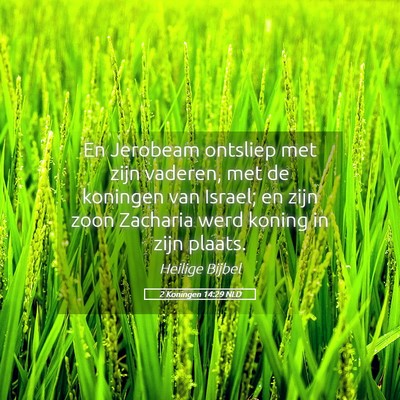 Picture 05 - 2 Koningen 14:29 NLD - En Jerobeam ontsliep met zijn vaderen, met de - Bible Verse Picture