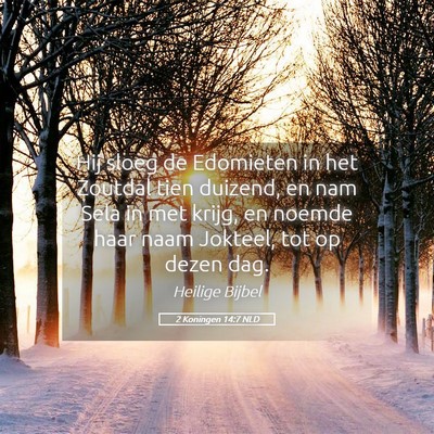 Picture 05 - 2 Koningen 14:7 NLD - Hij sloeg de Edomieten in het Zoutdal tien - Bible Verse Picture