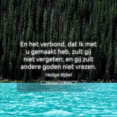 Picture 05 - 2 Koningen 17:38 NLD - En het verbond, dat Ik met u gemaakt heb, zult - Bible Verse Picture