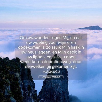 Picture 05 - 2 Koningen 19:28 NLD - Om uw woeden tegen Mij, en dat uw woeling voor - Bible Verse Picture
