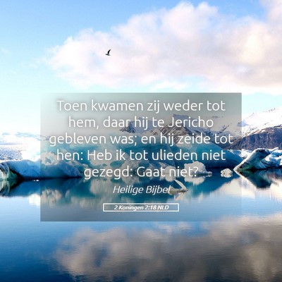 Picture 05 - 2 Koningen 2:18 NLD - Toen kwamen zij weder tot hem, daar hij te - Bible Verse Picture