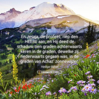 Picture 05 - 2 Koningen 20:11 NLD - En Jesaja, de profeet, riep den HEERE aan; en Hij - Bible Verse Picture