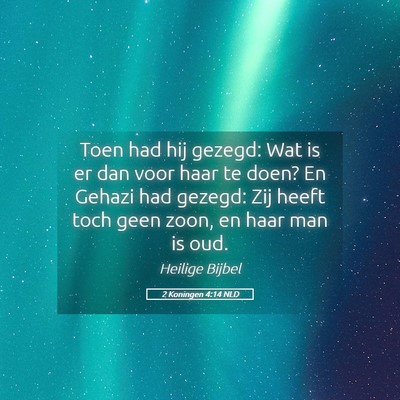 Picture 05 - 2 Koningen 4:14 NLD - Toen had hij gezegd: Wat is er dan voor haar te - Bible Verse Picture