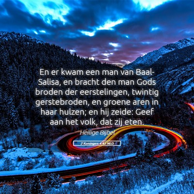 Picture 05 - 2 Koningen 4:42 NLD - En er kwam een man van Baal-Salisa, en bracht den - Bible Verse Picture