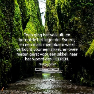 Picture 05 - 2 Koningen 7:16 NLD - Toen ging het volk uit, en beroofde het leger der - Bible Verse Picture