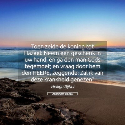 Picture 05 - 2 Koningen 8:8 NLD - Toen zeide de koning tot Hazael: Neem een - Bible Verse Picture