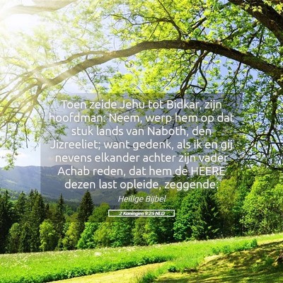 Picture 05 - 2 Koningen 9:25 NLD - Toen zeide Jehu tot Bidkar, zijn hoofdman: Neem, - Bible Verse Picture
