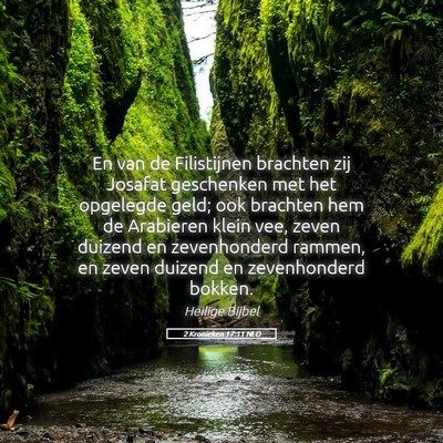 Picture 05 - 2 Kronieken 17:11 NLD - En van de Filistijnen brachten zij Josafat - Bible Verse Picture