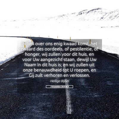 Picture 05 - 2 Kronieken 20:9 NLD - Indien over ons enig kwaad komt, het zwaard des - Bible Verse Picture