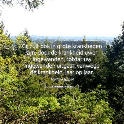 Picture 05 - 2 Kronieken 21:15 NLD - Gij zult ook in grote krankheden zijn, door de - Bible Verse Picture