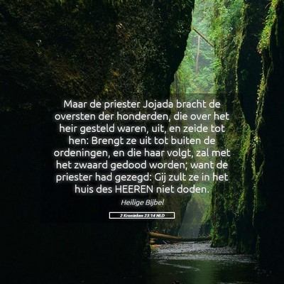 Picture 05 - 2 Kronieken 23:14 NLD - Maar de priester Jojada bracht de oversten der - Bible Verse Picture