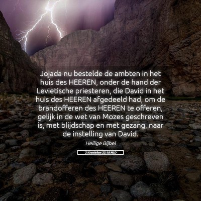 Picture 05 - 2 Kronieken 23:18 NLD - Jojada nu bestelde de ambten in het huis des - Bible Verse Picture