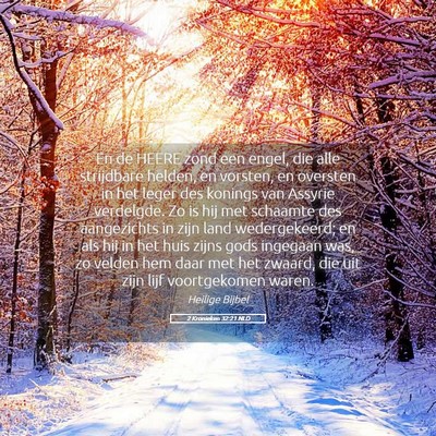 Picture 05 - 2 Kronieken 32:21 NLD - En de HEERE zond een engel, die alle strijdbare - Bible Verse Picture
