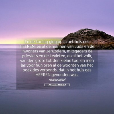 Picture 05 - 2 Kronieken 34:30 NLD - En de koning ging op in het huis des HEEREN, en - Bible Verse Picture
