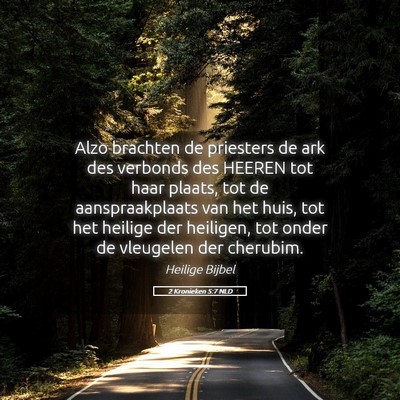 Picture 05 - 2 Kronieken 5:7 NLD - Alzo brachten de priesters de ark des verbonds - Bible Verse Picture