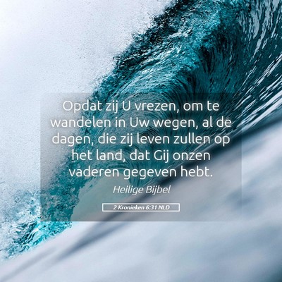 Picture 05 - 2 Kronieken 6:31 NLD - Opdat zij U vrezen, om te wandelen in Uw wegen, - Bible Verse Picture