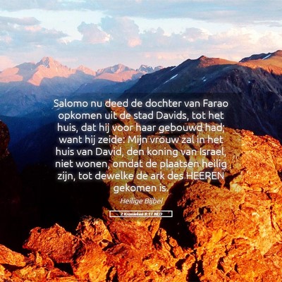 Picture 05 - 2 Kronieken 8:11 NLD - Salomo nu deed de dochter van Farao opkomen uit - Bible Verse Picture