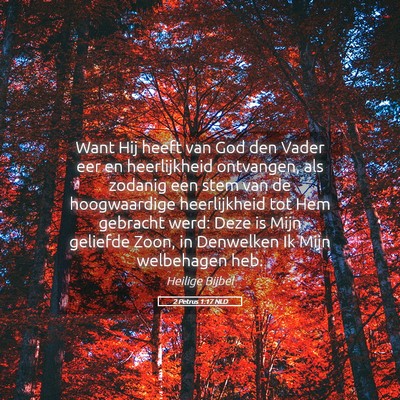 Picture 05 - 2 Petrus 1:17 NLD - Want Hij heeft van God den Vader eer en - Bible Verse Picture