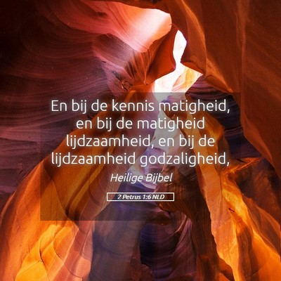 Picture 05 - 2 Petrus 1:6 NLD - En bij de kennis matigheid, en bij de matigheid - Bible Verse Picture