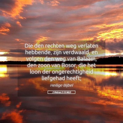 Picture 05 - 2 Petrus 2:15 NLD - Die den rechten weg verlaten hebbende, zijn - Bible Verse Picture