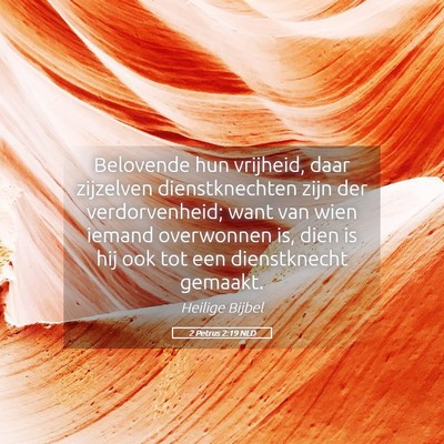 Picture 05 - 2 Petrus 2:19 NLD - Belovende hun vrijheid, daar zijzelven - Bible Verse Picture