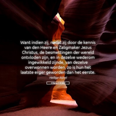 Picture 05 - 2 Petrus 2:20 NLD - Want indien zij, nadat zij door de kennis van den - Bible Verse Picture
