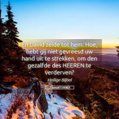 Picture 05 - 2 Samuël 1:14 NLD - En David zeide tot hem: Hoe, hebt gij niet - Bible Verse Picture