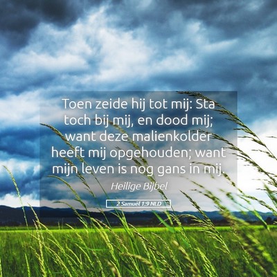 Picture 05 - 2 Samuël 1:9 NLD - Toen zeide hij tot mij: Sta toch bij mij, en dood - Bible Verse Picture