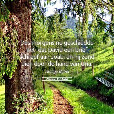 Picture 05 - 2 Samuël 11:14 NLD - Des morgens nu geschiedde het, dat David een - Bible Verse Picture