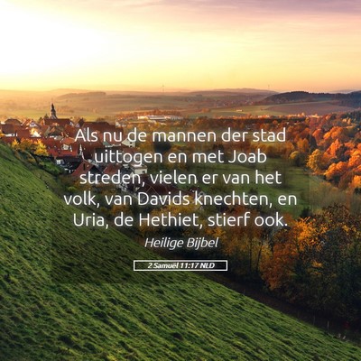Picture 05 - 2 Samuël 11:17 NLD - Als nu de mannen der stad uittogen en met Joab - Bible Verse Picture