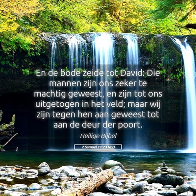 Picture 05 - 2 Samuël 11:23 NLD - En de bode zeide tot David: Die mannen zijn ons - Bible Verse Picture