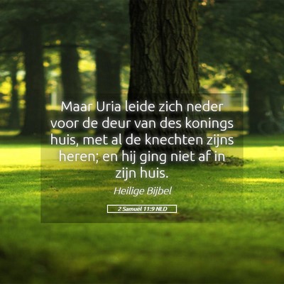 Picture 05 - 2 Samuël 11:9 NLD - Maar Uria leide zich neder voor de deur van des - Bible Verse Picture