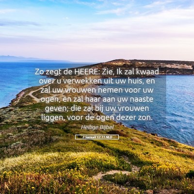 Picture 05 - 2 Samuël 12:11 NLD - Zo zegt de HEERE: Zie, Ik zal kwaad over u - Bible Verse Picture