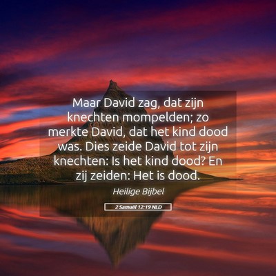Picture 05 - 2 Samuël 12:19 NLD - Maar David zag, dat zijn knechten mompelden; zo - Bible Verse Picture