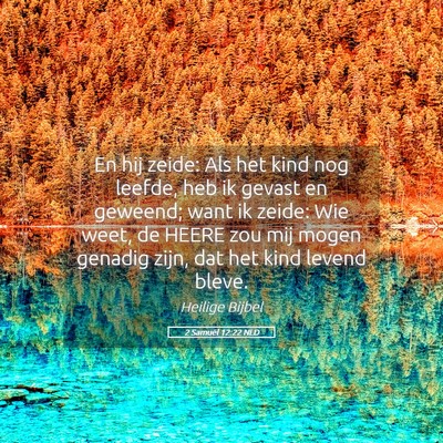 Picture 05 - 2 Samuël 12:22 NLD - En hij zeide: Als het kind nog leefde, heb ik - Bible Verse Picture