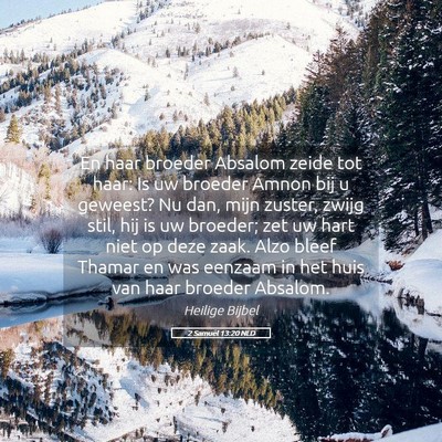 Picture 05 - 2 Samuël 13:20 NLD - En haar broeder Absalom zeide tot haar: Is uw - Bible Verse Picture