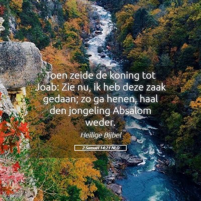 Picture 05 - 2 Samuël 14:21 NLD - Toen zeide de koning tot Joab: Zie nu, ik heb - Bible Verse Picture